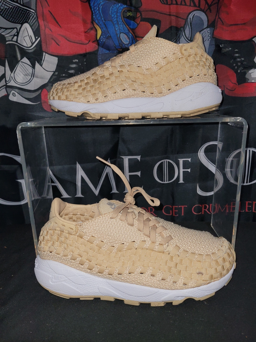 Nike Air Footscape Woven Sneakers in Beige and White